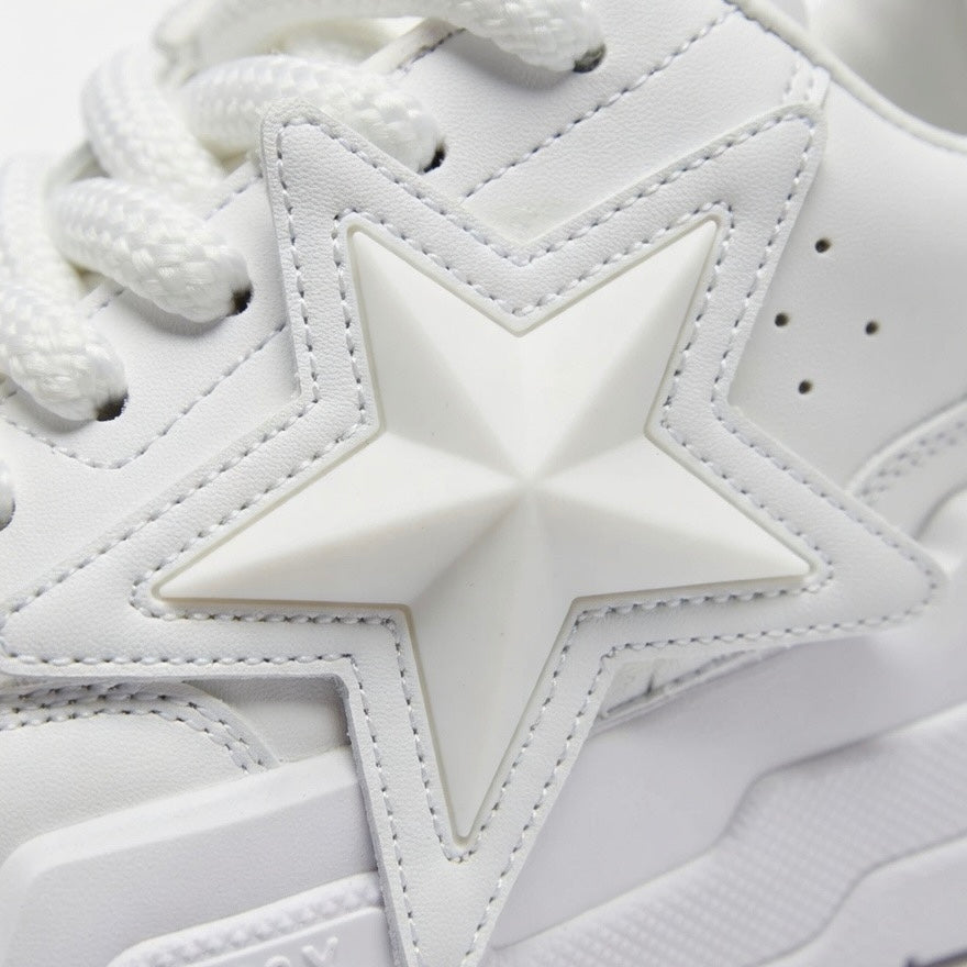 SoftSlipsy White Star Platform Sneakers – Chunky Y2K Streetwear Shoes – Height Boost Trainers