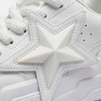SoftSlipsy White Star Platform Sneakers – Chunky Y2K Streetwear Shoes – Height Boost Trainers