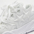 SoftSlipsy White Chunky Star Sneakers – Platform Y2K Streetwear Shoes – All White Trainers