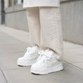 SoftSlipsy White Chunky Star Sneakers – Platform Y2K Streetwear Shoes – All White Trainers