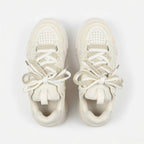SoftSlipsy Cream Star Platform Sneakers – Neutral Chunky Y2K Streetwear Trainers – Height Boost Shoes