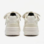 SoftSlipsy Cream Star Platform Sneakers – Neutral Chunky Y2K Streetwear Trainers – Height Boost Shoes