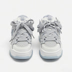 SoftSlipsy Ice Blue Star Platform Sneakers – Chunky Y2K Streetwear Trainers – Height Boost Sneakers