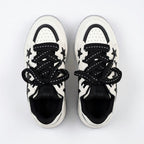 SoftSlipsy Black White Star Platform Sneakers – Chunky Y2K Streetwear Trainers – Height Boost Casual Shoes