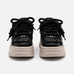 SoftSlipsy Black Star Platform Sneakers – Chunky Y2K Streetwear Trainers – Height Boost Casual Shoes
