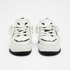 SoftSlipsy Black White Star Platform Sneakers – Chunky Y2K Streetwear Trainers – Casual Height Boost Shoes