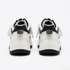 SoftSlipsy Black White Star Platform Sneakers – Chunky Y2K Streetwear Trainers – Casual Height Boost Shoes