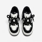 SoftSlipsy Black White Platform Sneakers – Minimal Star Chunky Y2K Streetwear Trainers