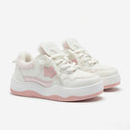 SoftSlipsy Pink Star Platform Sneakers – Cute Pastel Chunky Y2K Streetwear Trainers