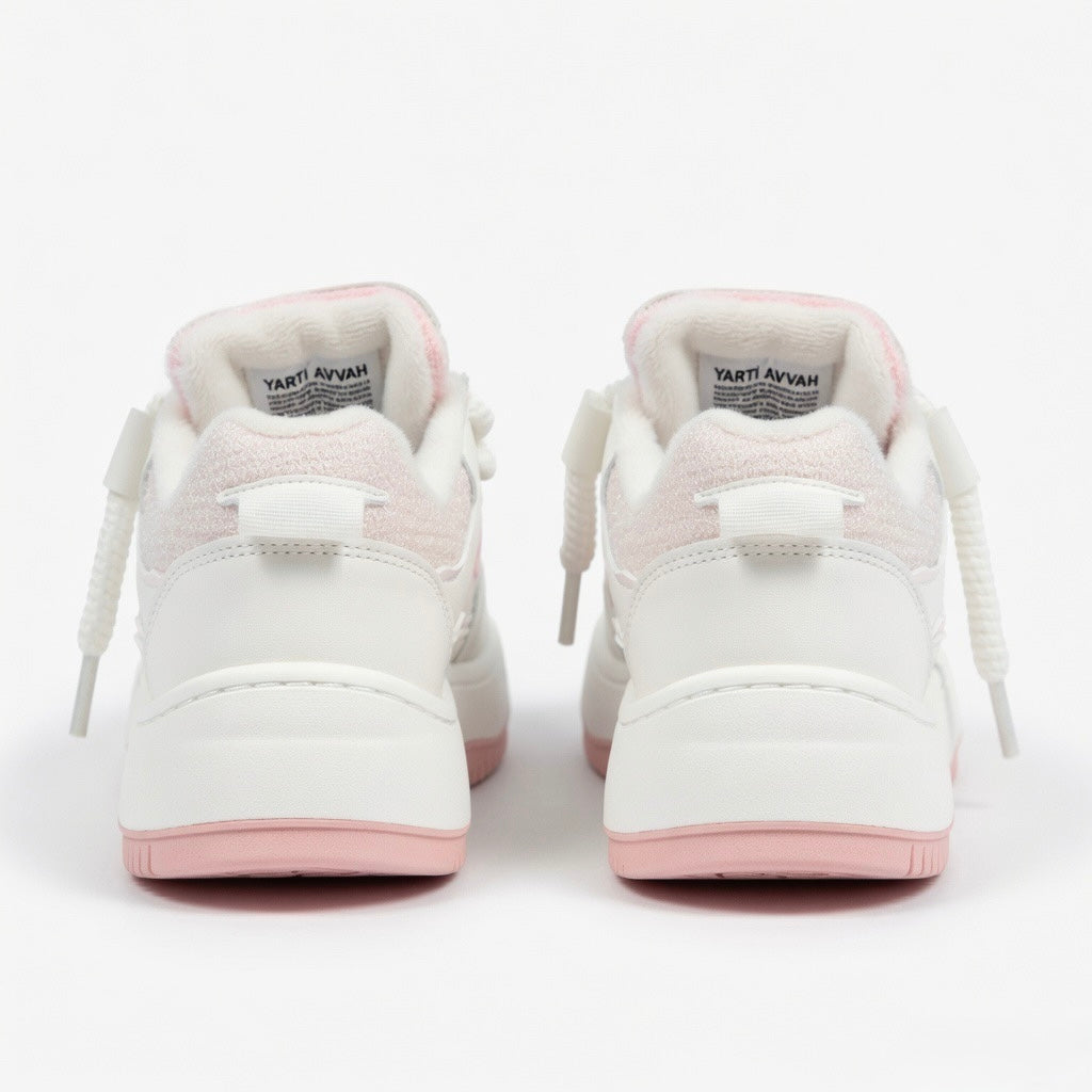 SoftSlipsy Pink Star Platform Sneakers – Cute Pastel Chunky Y2K Streetwear Trainers
