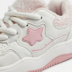 SoftSlipsy Pink Star Platform Sneakers – Cute Pastel Chunky Y2K Streetwear Trainers