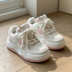 SoftSlipsy Pink Star Platform Sneakers – Cute Pastel Chunky Y2K Streetwear Trainers