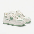 SoftSlipsy Mint Green Star Platform Sneakers – Pastel Chunky Y2K Streetwear Trainers