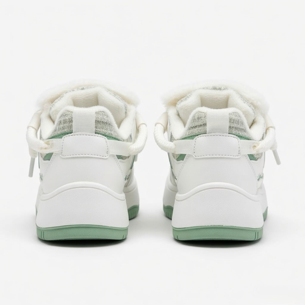 SoftSlipsy Mint Green Star Platform Sneakers – Pastel Chunky Y2K Streetwear Trainers