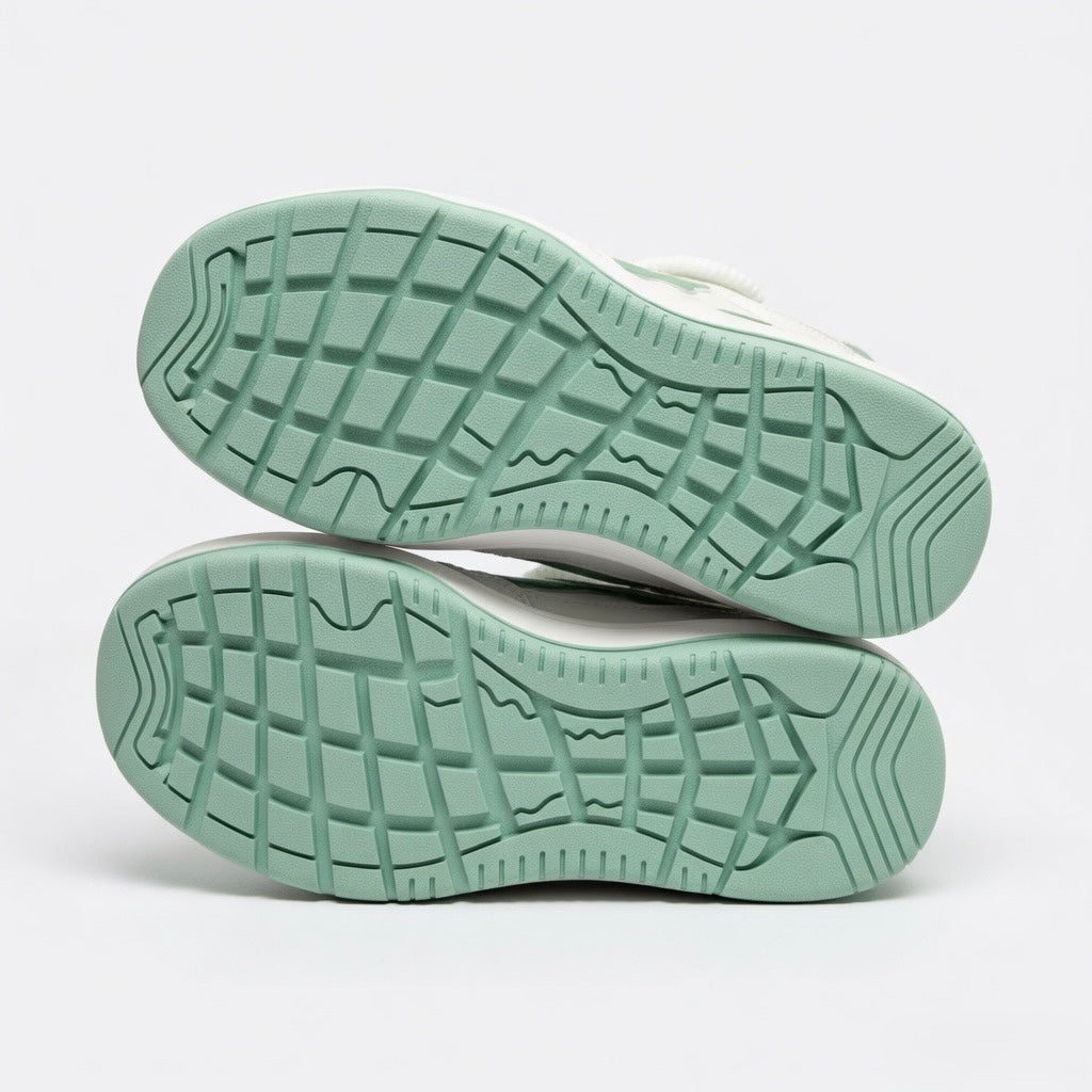 SoftSlipsy Mint Green Star Platform Sneakers – Pastel Chunky Y2K Streetwear Trainers