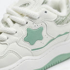 SoftSlipsy Mint Green Star Platform Sneakers – Pastel Chunky Y2K Streetwear Trainers