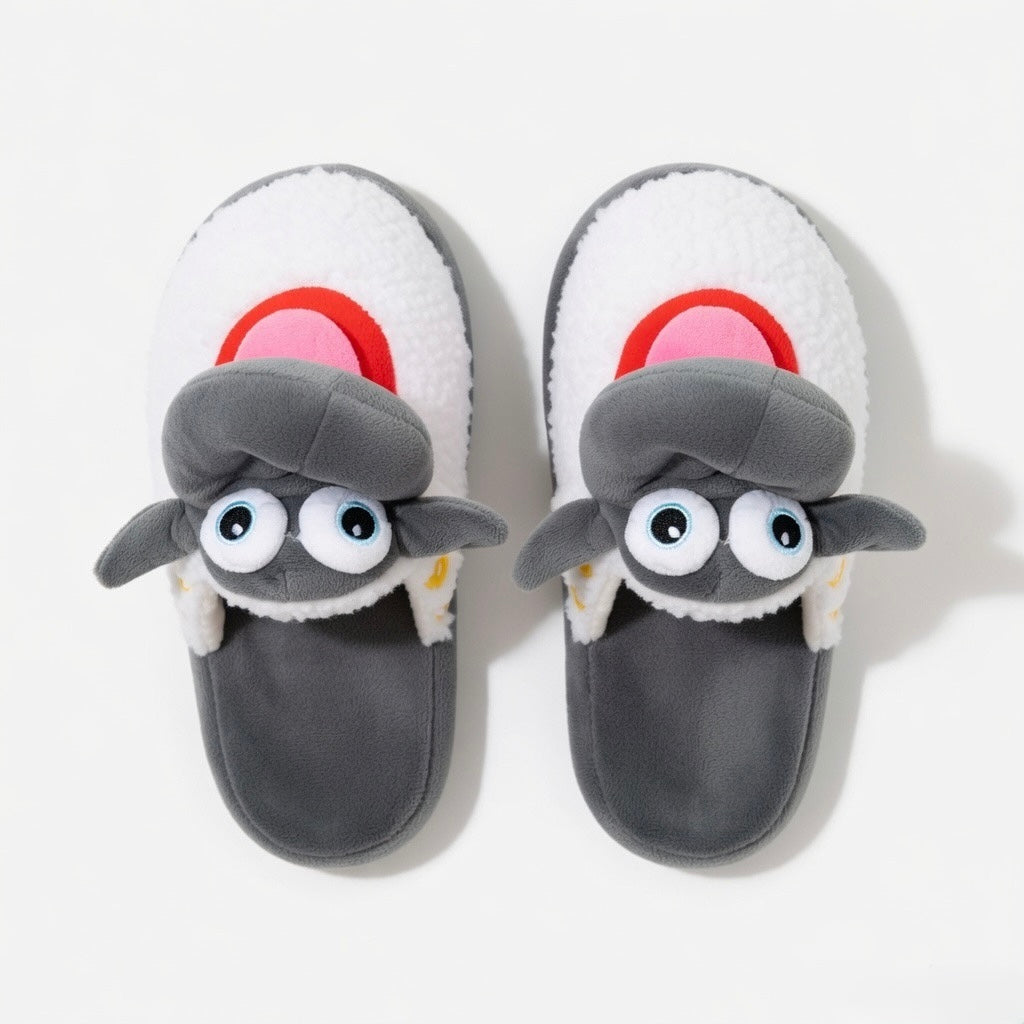 Cute Sheep Crocodile Cow Animal Slippers – Soft Cozy Indoor House Shoes | Funny Cartoon Plush Slippers