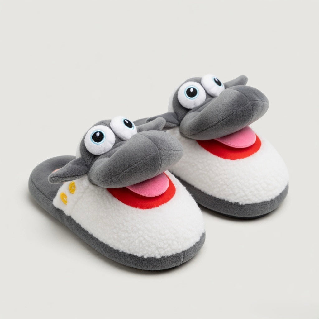 Cute Sheep Crocodile Cow Animal Slippers – Soft Cozy Indoor House Shoes | Funny Cartoon Plush Slippers