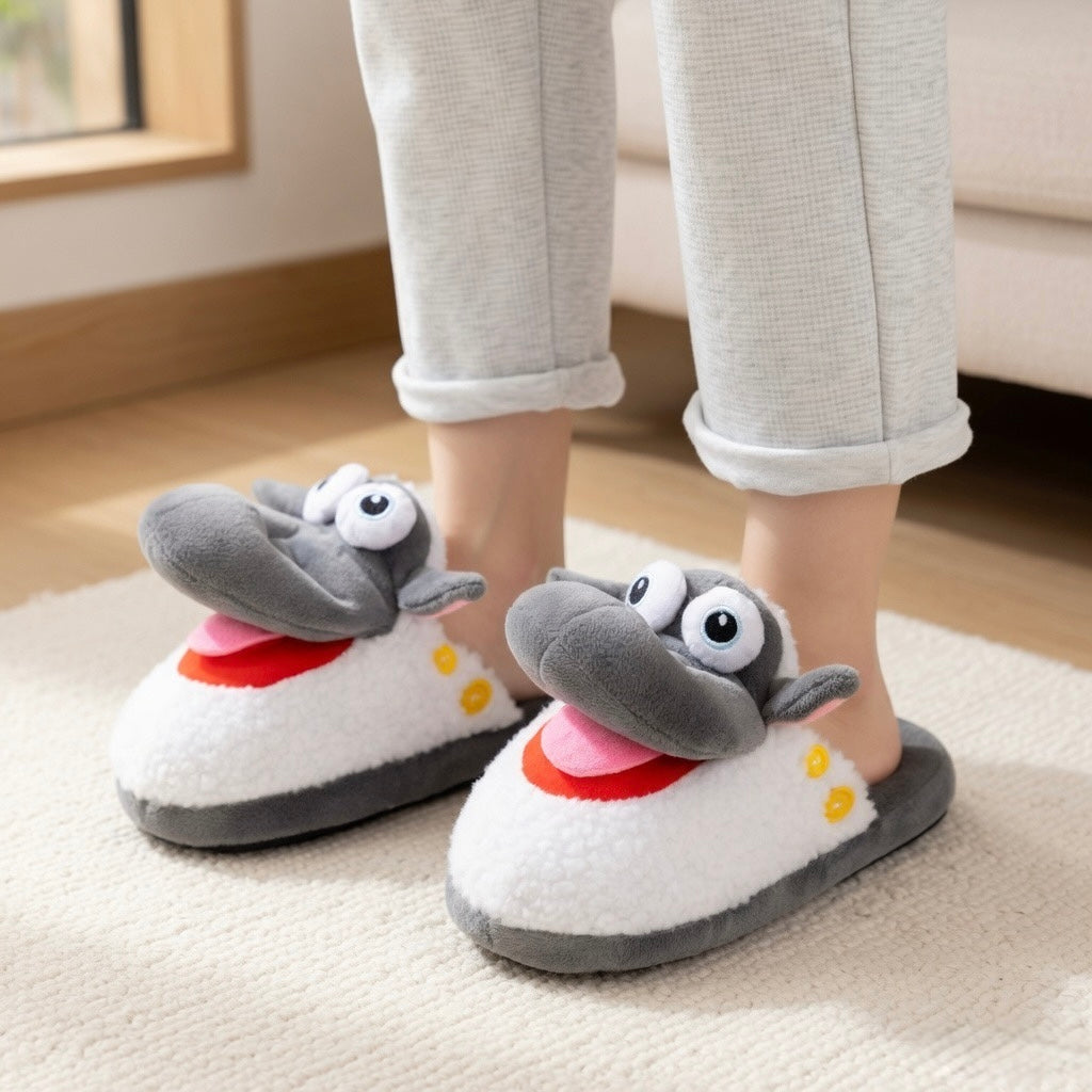Cute Sheep Crocodile Cow Animal Slippers – Soft Cozy Indoor House Shoes | Funny Cartoon Plush Slippers