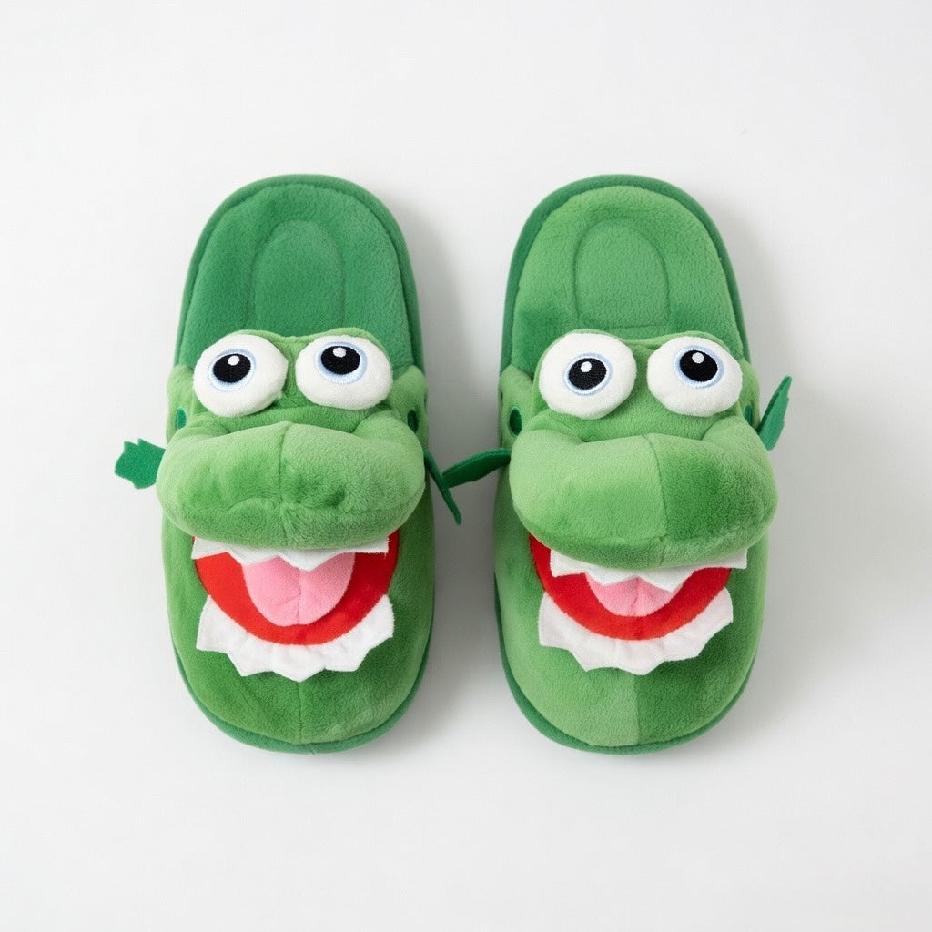 Cute Sheep Crocodile Cow Animal Slippers – Soft Cozy Indoor House Shoes | Funny Cartoon Plush Slippers