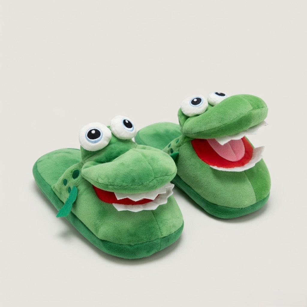Cute Sheep Crocodile Cow Animal Slippers – Soft Cozy Indoor House Shoes | Funny Cartoon Plush Slippers