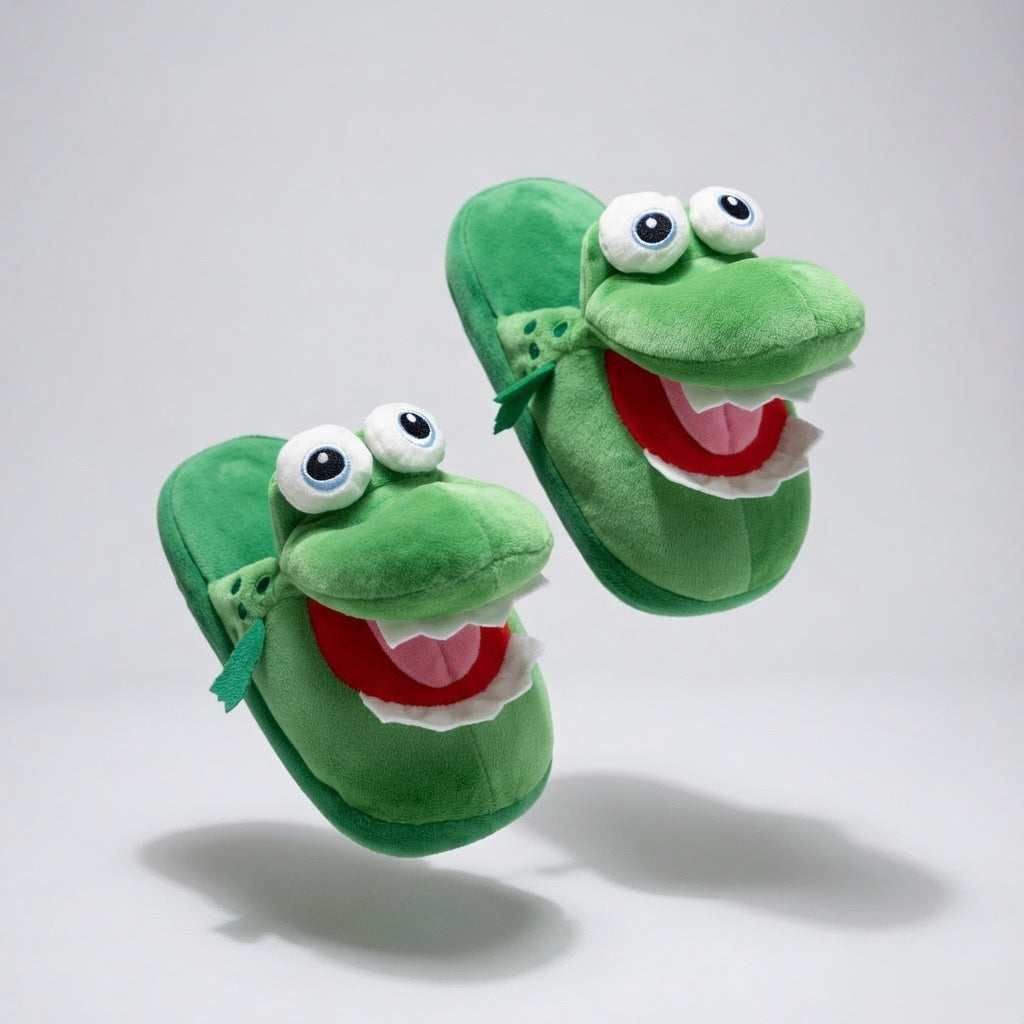 Cute Sheep Crocodile Cow Animal Slippers – Soft Cozy Indoor House Shoes | Funny Cartoon Plush Slippers