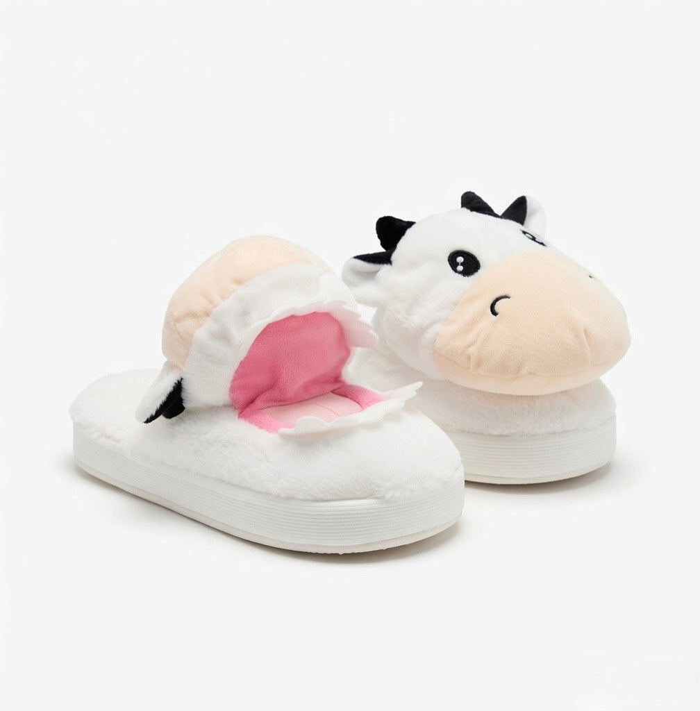 Cute Sheep Crocodile Cow Animal Slippers – Soft Cozy Indoor House Shoes | Funny Cartoon Plush Slippers