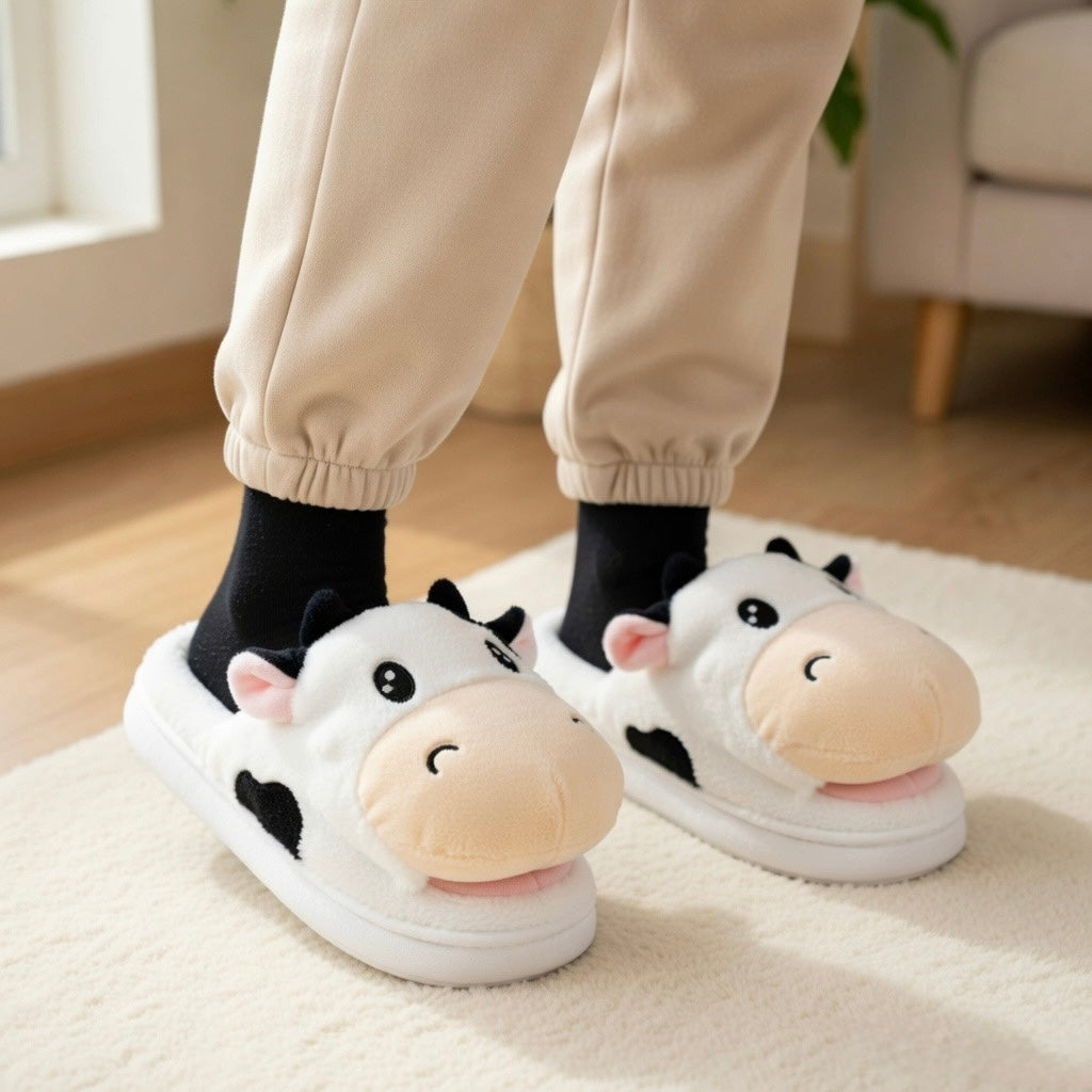 Funny Animal Slippers – Sheep Crocodile Cow Plush Slippers | Soft Cozy Indoor House Shoes