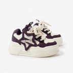SoftSlipsy Star Platform Sneakers – Purple Chunky Y2K Streetwear Shoes – Height Boost Casual Trainers