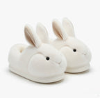 Beige Bunny Slippers Cute Plush Animal Slippers Soft Warm Indoor House Shoes Cozy Winter Slippers