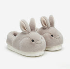 Beige Bunny Slippers Cute Plush Animal Slippers Soft Warm Indoor House Shoes Cozy Winter Slippers