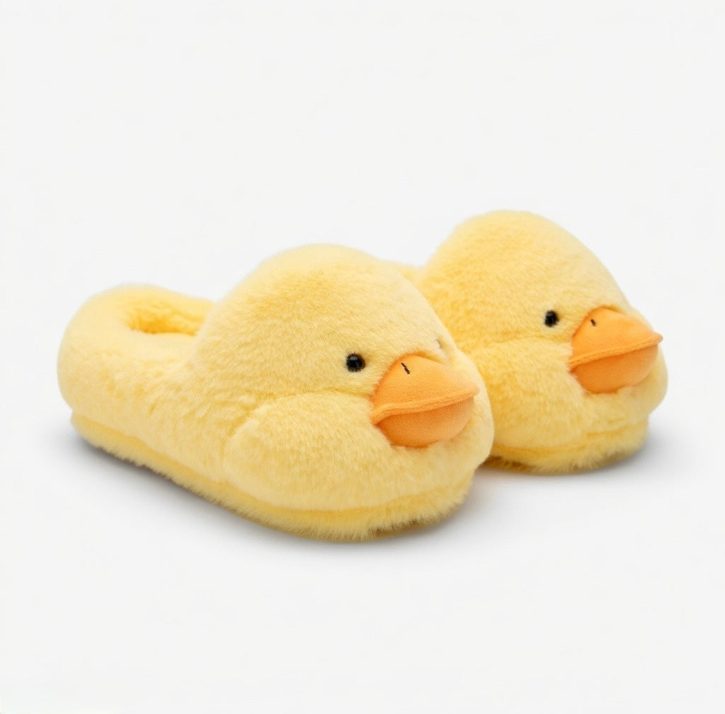 Cute Duck Plush Slippers Soft Animal Slippers Warm Cozy Indoor House Shoes Fluffy Winter Slippers