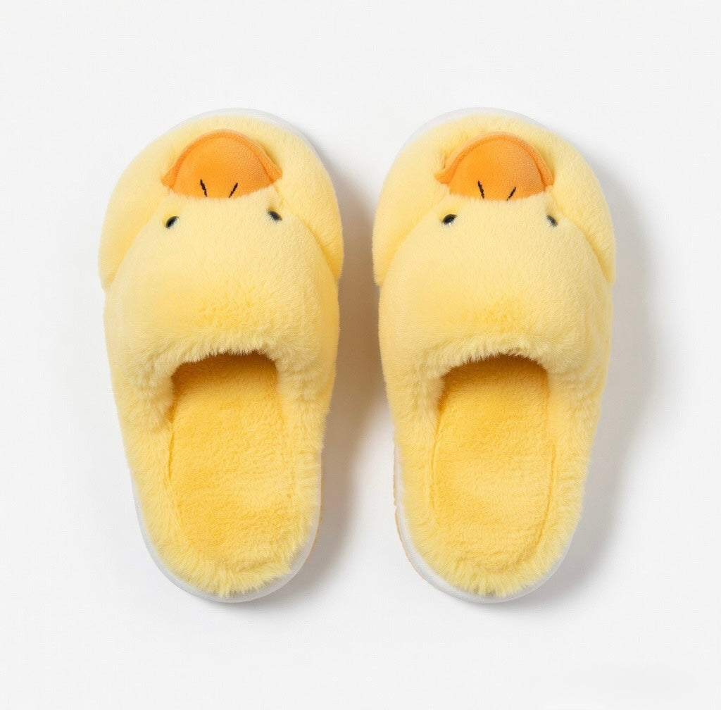 Cute Duck Plush Slippers Soft Animal Slippers Warm Cozy Indoor House Shoes Fluffy Winter Slippers