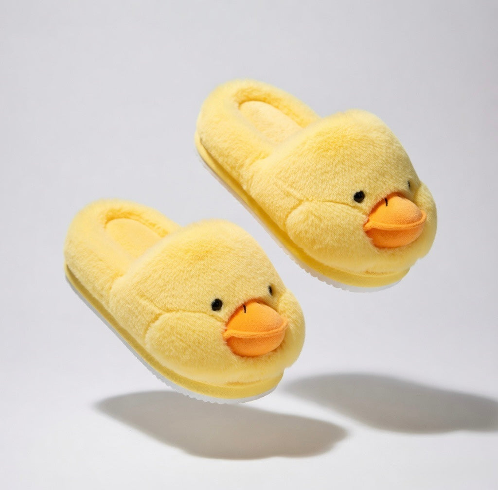 Cute Duck Plush Slippers Soft Animal Slippers Warm Cozy Indoor House Shoes Fluffy Winter Slippers