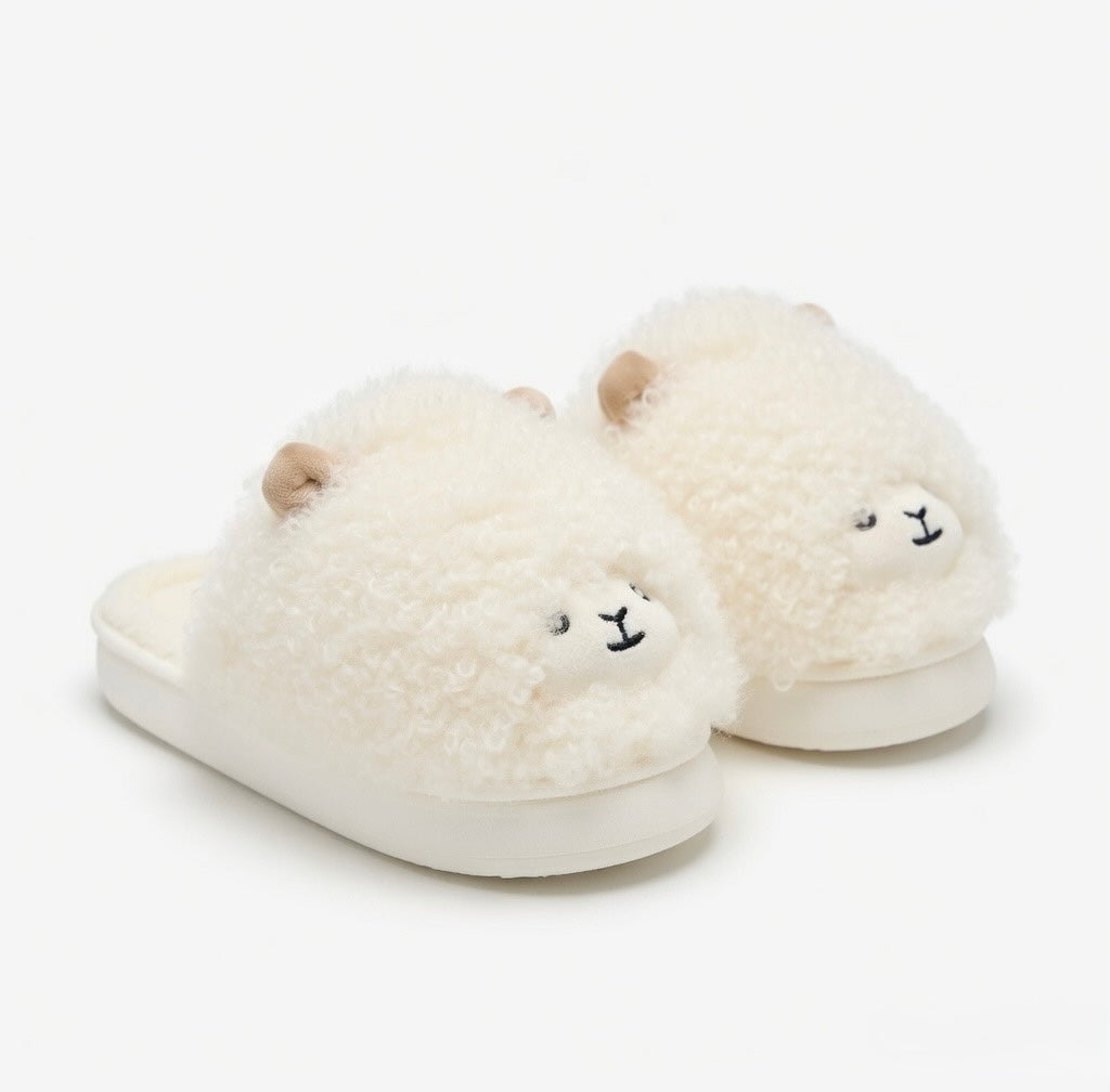 Cute Sheep Plush Slippers – Soft Cozy Indoor House Shoes