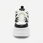 SoftSlipsy Women's Panda Platform Sneakers: Chunky Sole, Korean Style Trainers