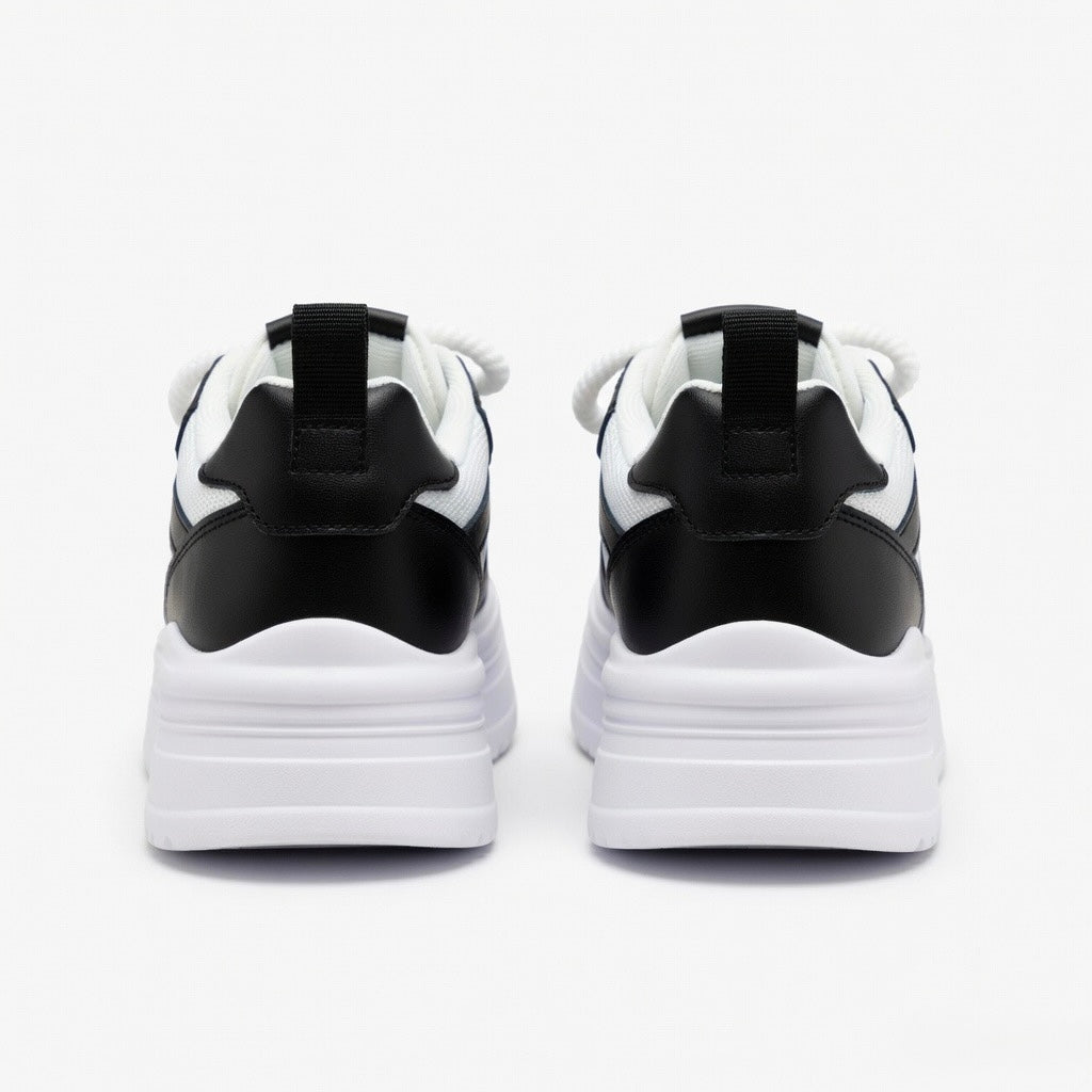 SoftSlipsy Women's Panda Platform Sneakers: Chunky Sole, Korean Style Trainers