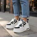 SoftSlipsy Women's Panda Platform Sneakers: Chunky Sole, Korean Style Trainers