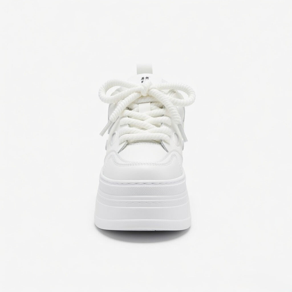 SoftSlipsy Women's Panda Platform Sneakers: Chunky Sole, Korean Style Trainers