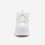SoftSlipsy Women's Panda Platform Sneakers: Chunky Sole, Korean Style Trainers