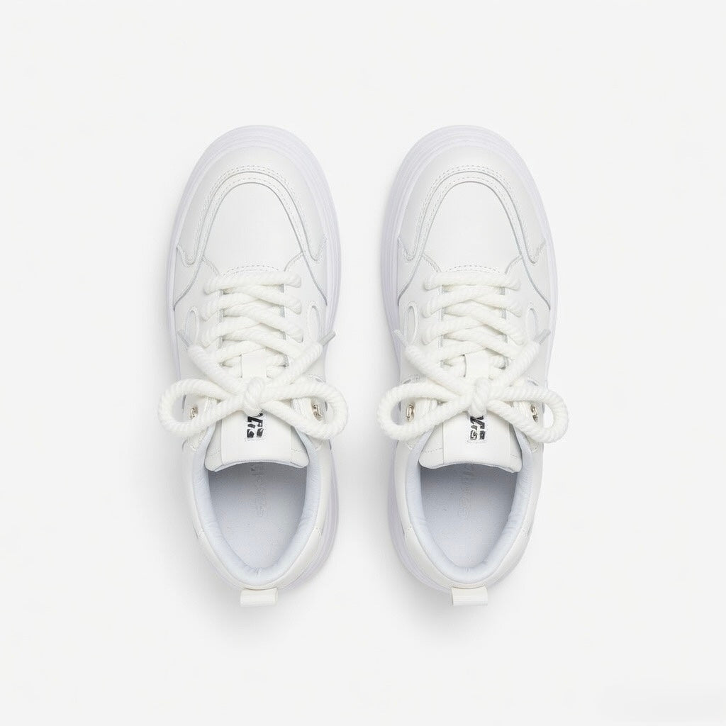 SoftSlipsy Women's Panda Platform Sneakers: Chunky Sole, Korean Style Trainers