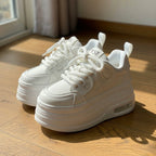 SoftSlipsy Women's Panda Platform Sneakers: Chunky Sole, Korean Style Trainers