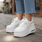 SoftSlipsy Women's Panda Platform Sneakers: Chunky Sole, Korean Style Trainers