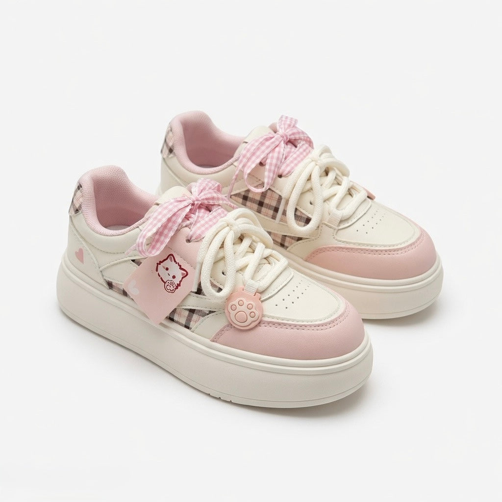 SoftSlipsy Cat Paw Platform Sneakers | Kawaii Pastel Korean Harajuku Style Shoes