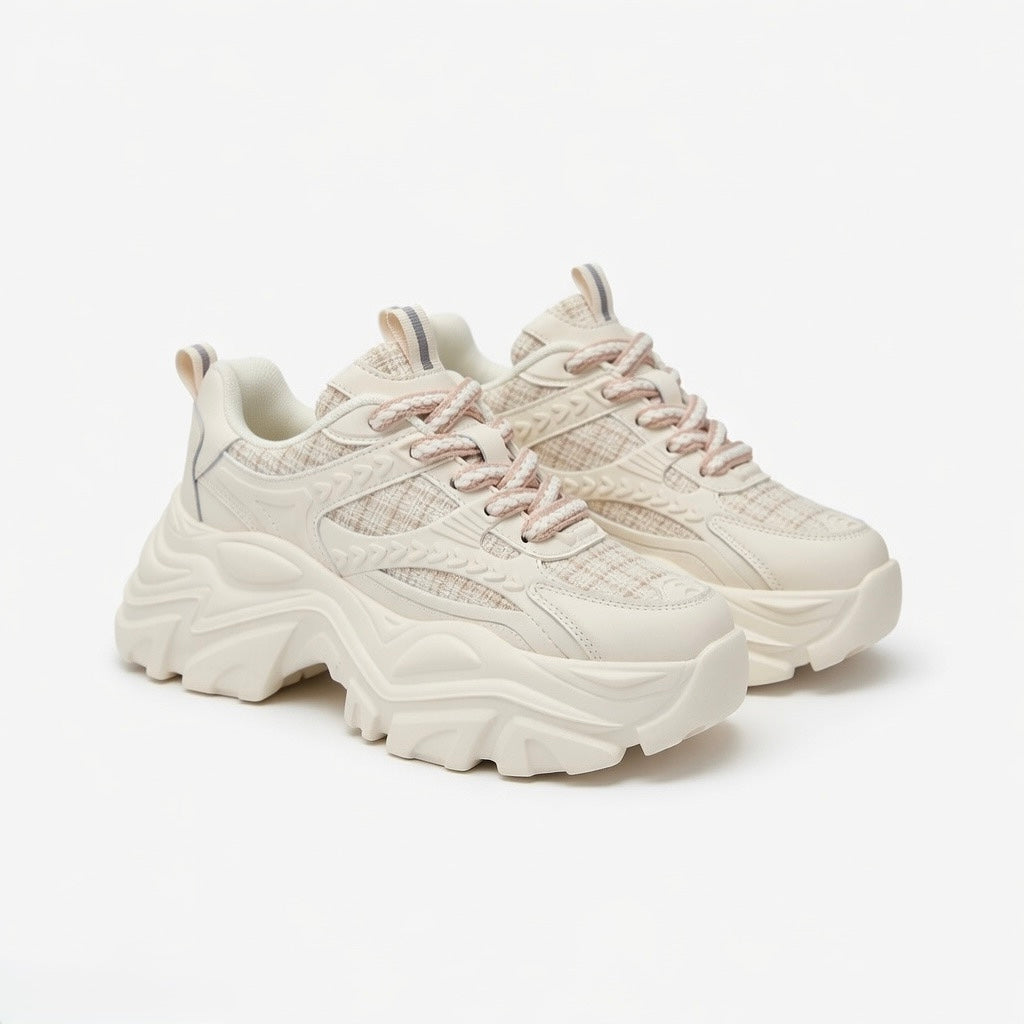 SoftSlipsy Chunky Platform Sneakers Women | Thick Sole Korean Streetwear Shoes