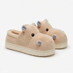 Plush Hippo Slippers | Cozy Animal House Shoes for Women, Winter Warmth|SoftSlipsy