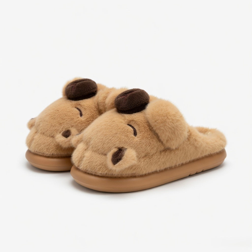 Plush Capybara Slippers | Cozy Animal House Shoes, Winter Warmth | SoftSlipsy