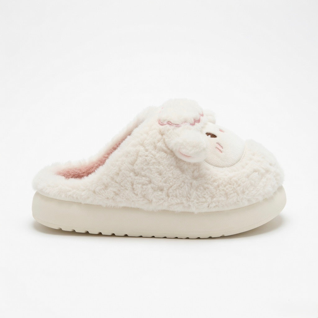 Cozy Plush Lamb Slippers | Warm Sheep Indoor House Shoes Women | SoftSlipsy