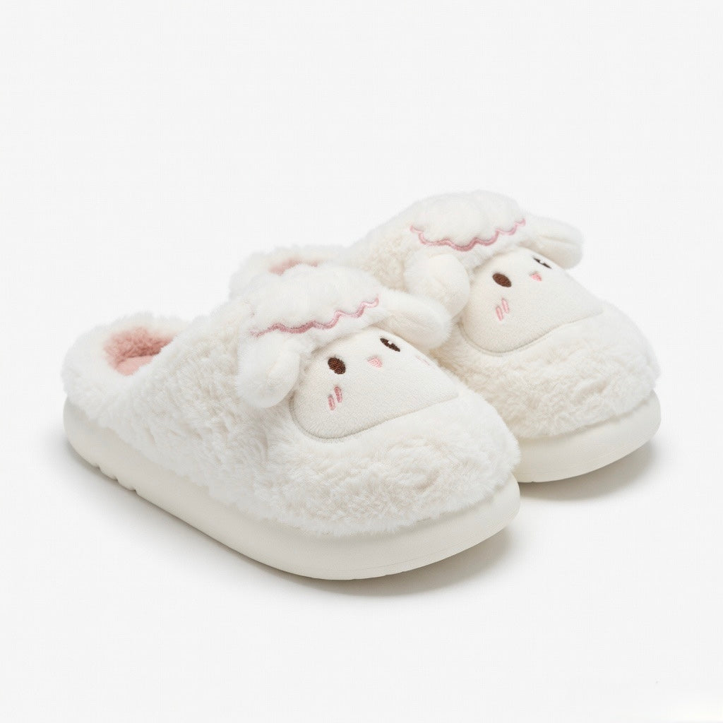 Cozy Plush Lamb Slippers | Warm Sheep Indoor House Shoes Women | SoftSlipsy