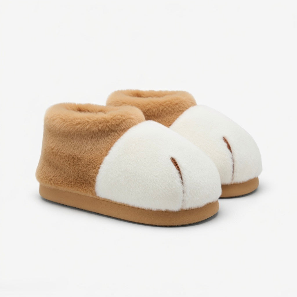 Cat Paw Plush Boots | Kawaii Animal Winter Slippers | Cozy Fluffy Indoor Home Wear | SoftSlipsy